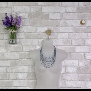 Erica Lyons Blue Beaded Statement Necklace